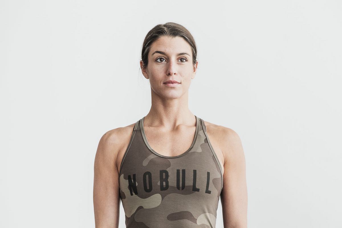 Nobull Racerback Women\'s Tank Tops Dark Camo | Australia (NI2517)